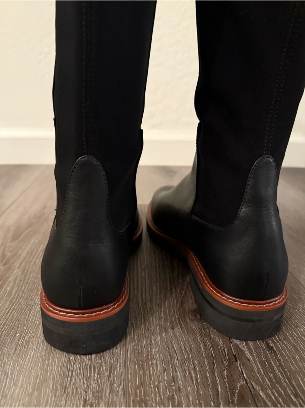 Stuart Weitzman Black Leather Adrina City Boot Over The Knee Boots Size 9 / 39.5